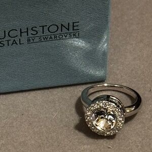 Touchstone Crystal Spotlight Round Ring Size 7